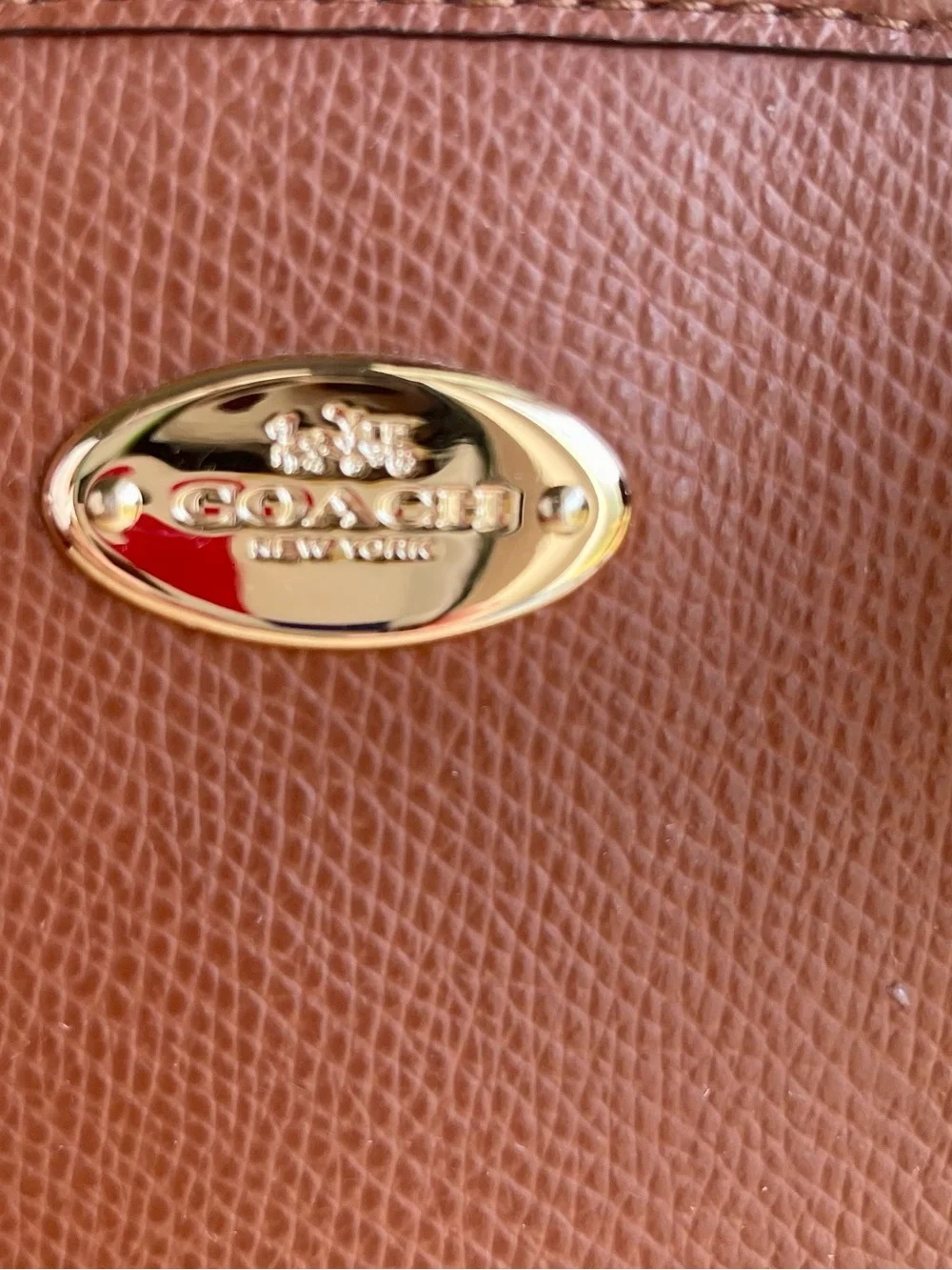 Coach Pebbled Leather Satchel - Cognac Brown